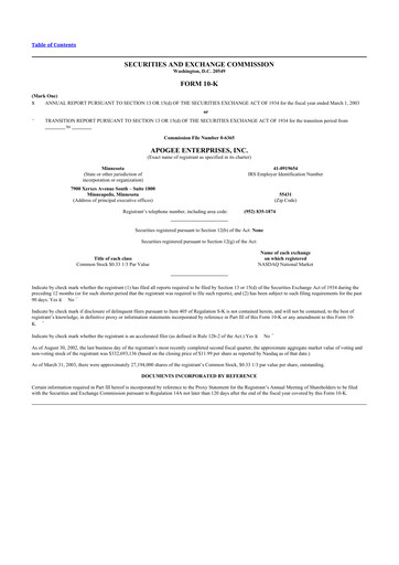 Thumbnail Apogee Enterprises 10-K Annual Report 