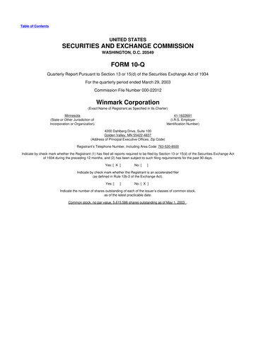 Thumbnail Winmark 10-Q Quarterly Report FY 