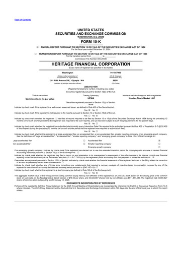 Thumbnail Heritage Financial 10-K Annual Report 2024