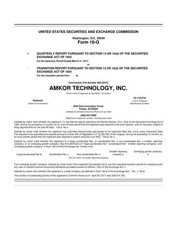 Vorschaubild Amkor Technology
 10-Q Quartalsbericht 2017 