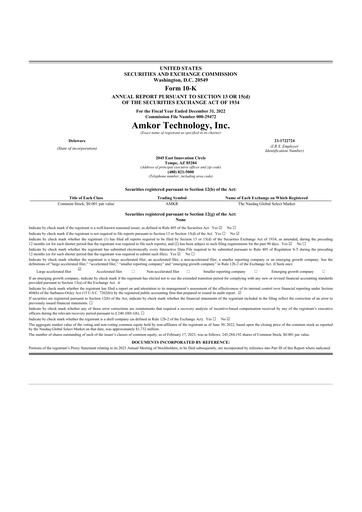 Thumbnail Amkor Technology
 10-K Annual Report 2022