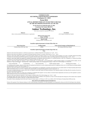 Thumbnail Amkor Technology
 10-K Annual Report 2024