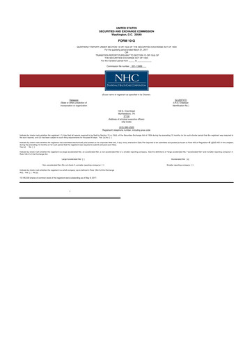 Thumbnail National Healthcare
 10-Q Quarterly Report FY2017 