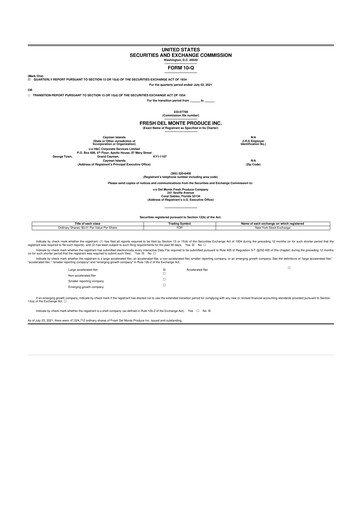 Thumbnail Fresh Del Monte Produce
 10-Q Quarterly Report FY2021 
