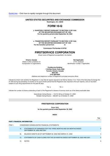 Vorschaubild Colliers International 10-Q Quartalsbericht  