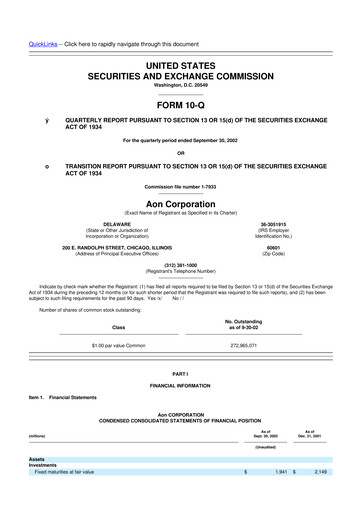 Vorschaubild Aon 10-Q Quartalsbericht  