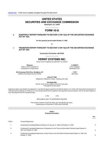 Thumbnail Verint Systems
 10-Q Quarterly Report FY 