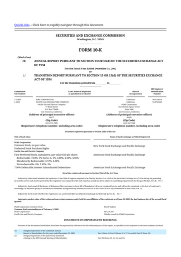 Miniature PG&E Corporation 10-K Rapport annuel 