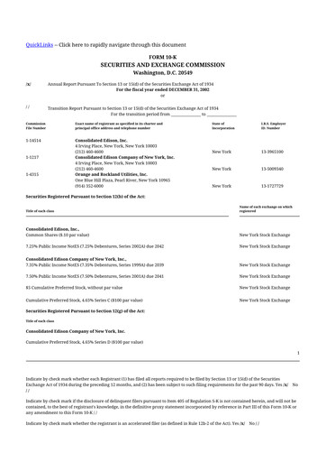 Thumbnail Consolidated Edison 10-K Annual Report 