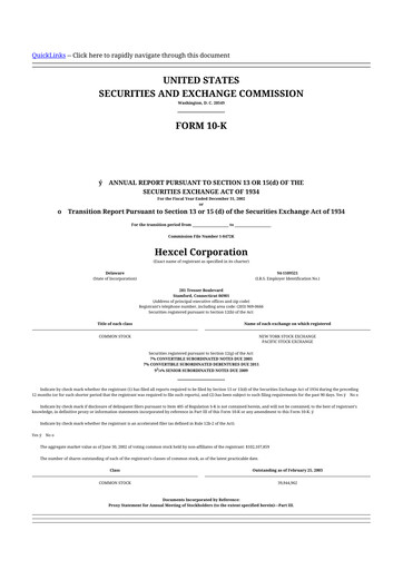 Thumbnail Hexcel
 10-K Annual Report 