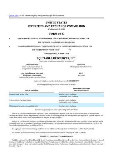 Thumbnail EQT Corporation
 10-K Annual Report 