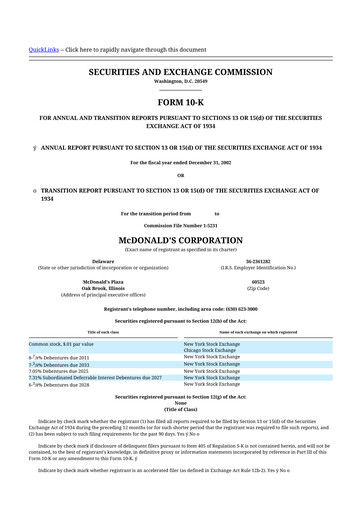 Thumbnail McDonald 10-K Annual Report 