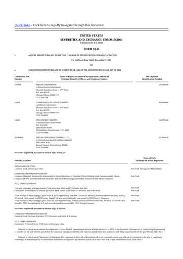 Thumbnail Exelon Corporation 10-K Annual Report 