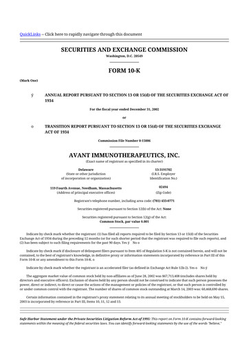 Thumbnail Celldex Therapeutics 10-K Annual Report 