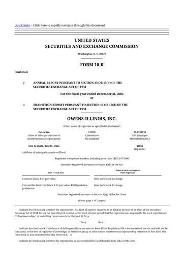 Thumbnail O-I Glass
 10-K Annual Report 