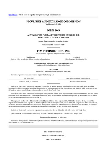 Thumbnail TTM Technologies
 10-K Annual Report 