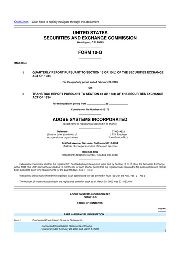 Miniature Adobe 10-Q Rapport trimestriel  