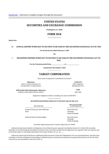 Thumbnail Target 10-K Annual Report 