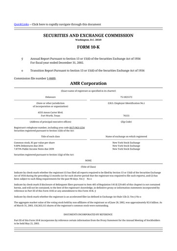 Thumbnail American Airlines 10-K Annual Report 