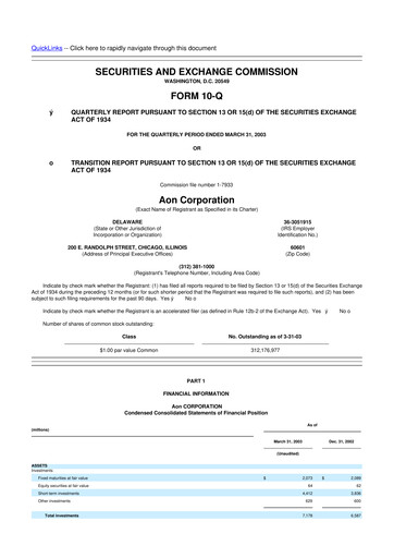 Vorschaubild Aon 10-Q Quartalsbericht  