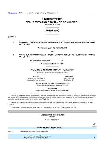 Miniature Adobe 10-Q Rapport trimestriel  