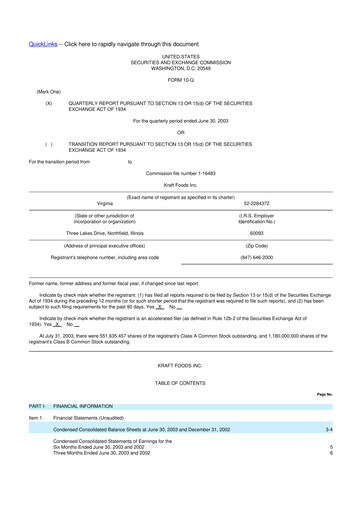 Thumbnail Mondelez International 10-Q Quarterly Report FY 