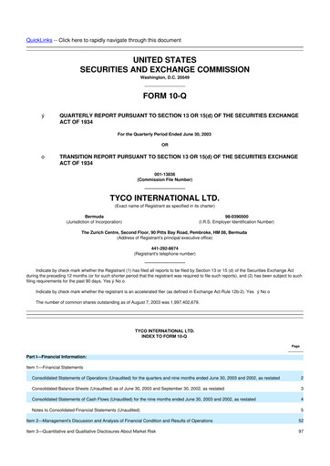 Miniature Johnson Controls
 10-Q Rapport trimestriel  