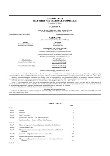 Thumbnail AAR 10-K Annual Report 