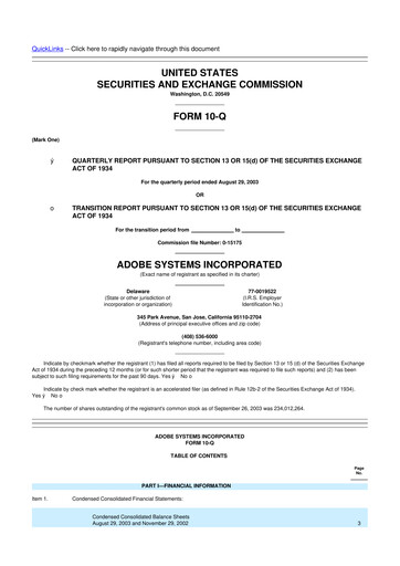 Miniature Adobe 10-Q Rapport trimestriel  