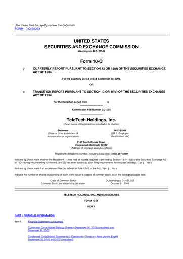 Thumbnail TTEC 10-Q Quarterly Report FY 