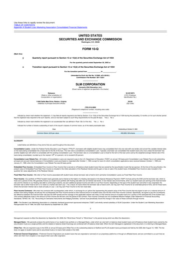 Thumbnail SLM Corporation (Sallie Mae) 10-Q Quarterly Report FY 