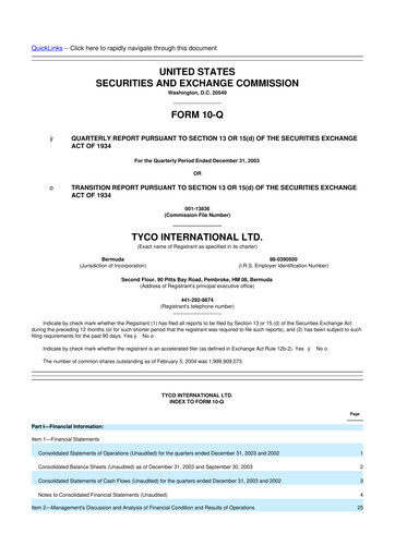 Miniature Johnson Controls
 10-Q Rapport trimestriel  