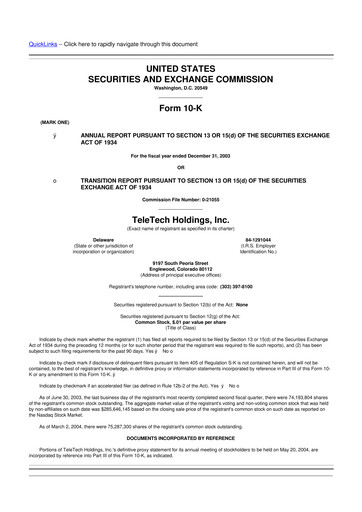 Thumbnail TTEC 10-K Annual Report 