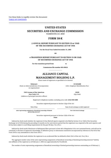 Thumbnail AllianceBernstein 10-K Annual Report 