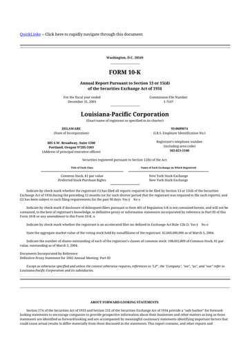 Thumbnail Louisiana-Pacific
 10-K Annual Report 