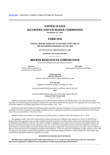 Thumbnail Bruker 10-K Annual Report 