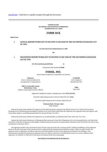 Vorschaubild Fossil Group 10-K Jahresbericht 