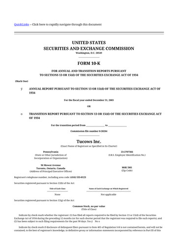 Thumbnail Tucows 10-K Annual Report 