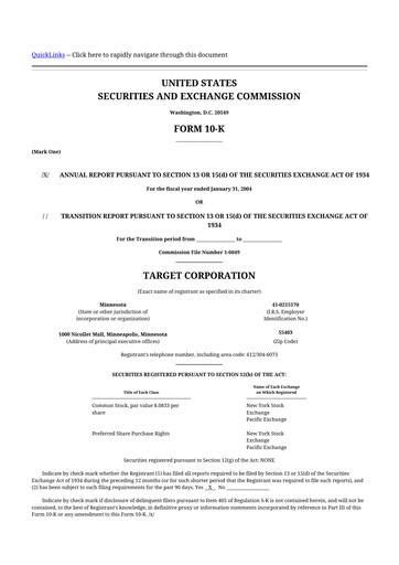 Thumbnail Target 10-K Annual Report 