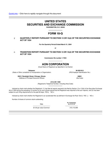 Vorschaubild Aon 10-Q Quartalsbericht  