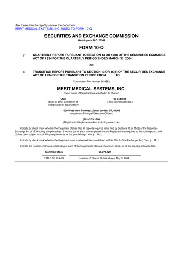 Thumbnail Merit Medical 10-Q Quarterly Report FY 