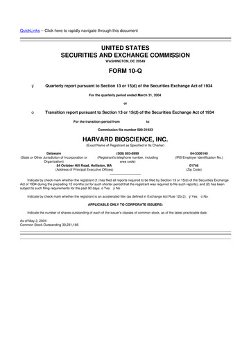 Thumbnail Harvard Bioscience 10-Q Quarterly Report FY 
