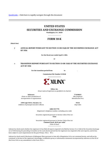 Thumbnail Xilinx 10-K Annual Report 