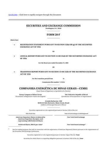 Vorschaubild Cemig 20-F Jahresbericht 