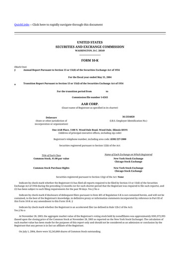 Thumbnail AAR 10-K Annual Report 