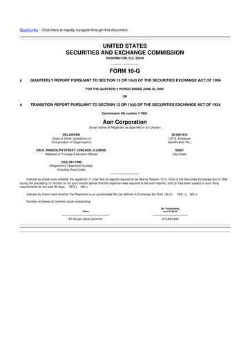 Vorschaubild Aon 10-Q Quartalsbericht  
