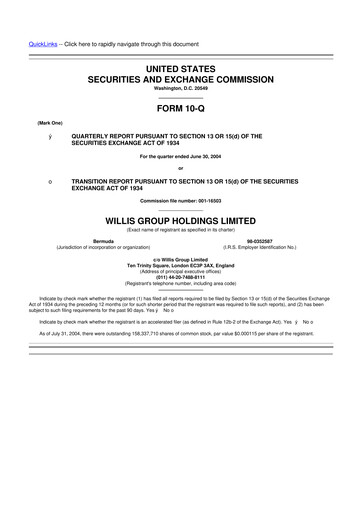 Thumbnail Willis Towers Watson  10-Q Quarterly Report FY 