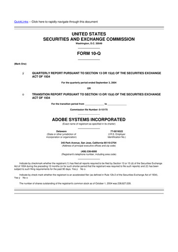 Miniature Adobe 10-Q Rapport trimestriel  