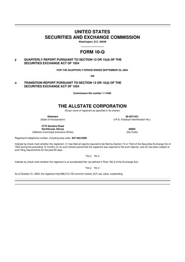 Vorschaubild Allstate 10-Q Quartalsbericht  