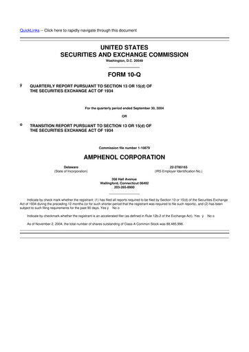 Thumbnail Amphenol 10-Q Quarterly Report FY 